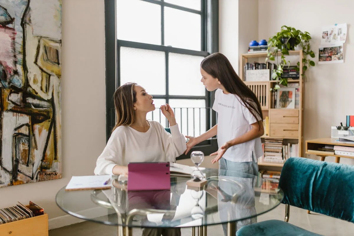a mother and daughter argue